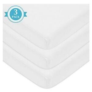 American Baby Company Cotton Bassinet Sheets White Set of 3